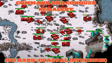 Command And Conquer Red Alert Skirmish 1v5 Hard (Map: Coastal Influence) RTS Gameplay PC