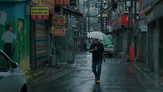 [4K Rain Walk] 대낮에 밤처럼 어두운 비오는 서울 뒷골목 거리, Rain Pouring Seoul Backstreet.