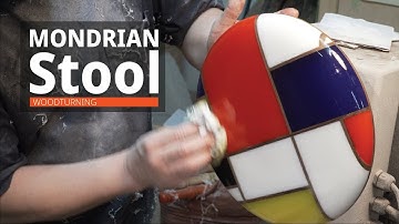 Woodturning - Mondrian inspired stool