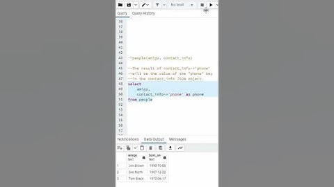 #13 PostgreSQL - JSON - How to perform simple SELECT statements on JSON datatype. #shorts