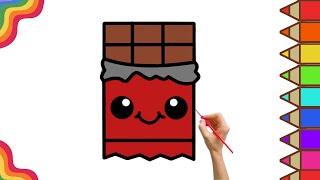 How to Draw Cute Chocolate Bar - The EASY way!