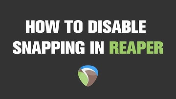 How to Disable Snapping in Reaper | Quick Tutorial