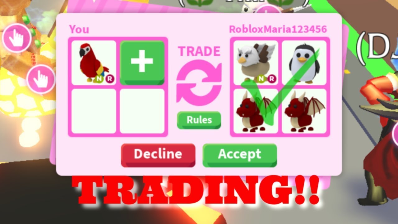 What People Trade For Ride Neon Parrot Roblox Adopt Me Youtube