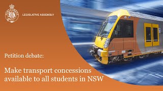 Petition Debate - Make transport concessions available to all students in NSW