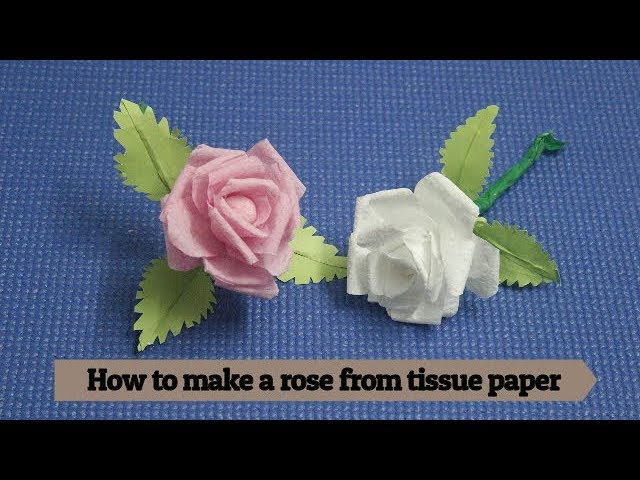 How to make tissue paper rose flower with wrapping method / Valentine's day  craft 