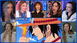 [GIRLS REACT] Ace vs Baroque Works | OP Ep 95 Girls Reaction Mashup | ワンピース