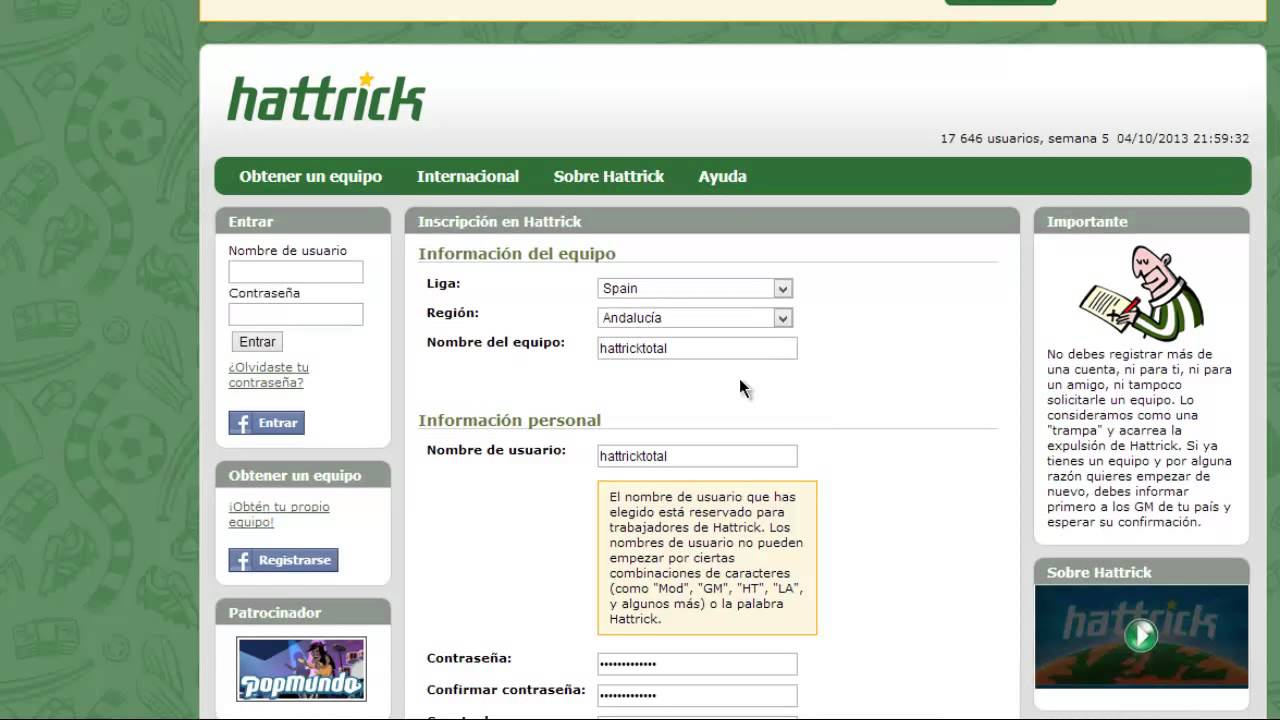 Cómo crearse un club en Hattrick | HattrickTotal | Hattrick