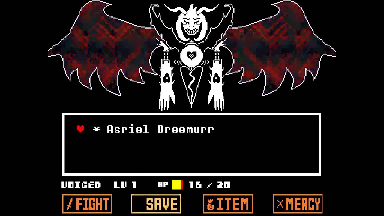 Undertale - Asriel Dreemurr God of Hyperdeath Fight (Voice Over