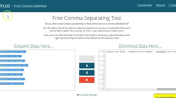 Free Comma Separating Tool (How to covert data to a comma-delimited list)
