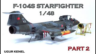 HOW TO BUILD HIGH DETAILED F 104S STARFIGHTER  1/48 Scale Model Kit - PART 2