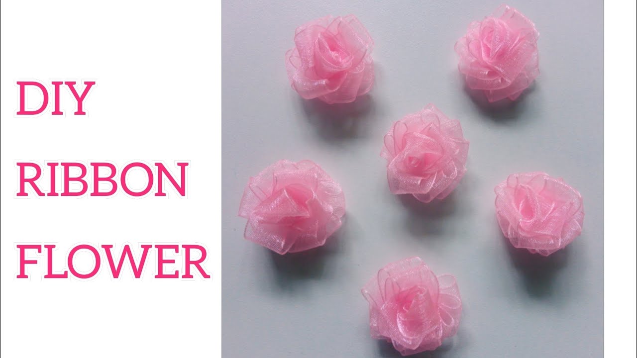 How to make Organza Ribbon Flower Diy craft Tutorial YouTube
