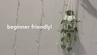 how to crochet the cutest hanging plant! | a beginner friendly crochet tutorial