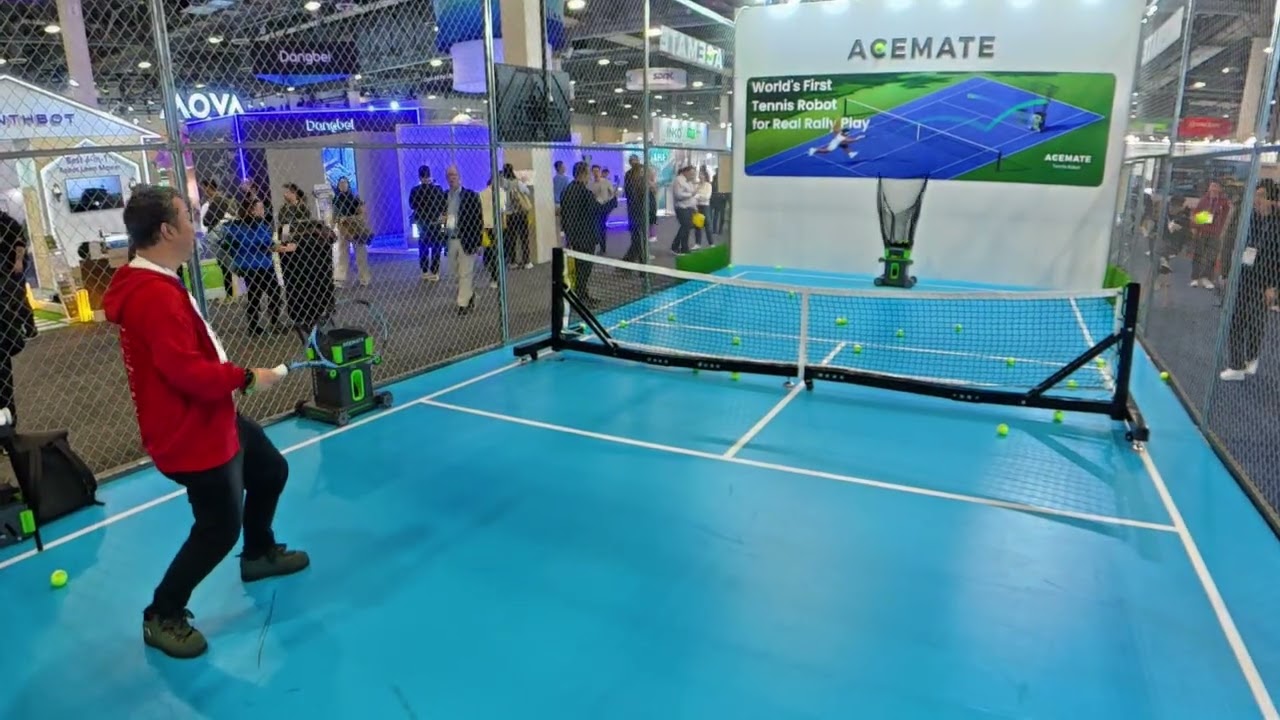 ACEMATE tennis robot demo at CES2026 - YouTube