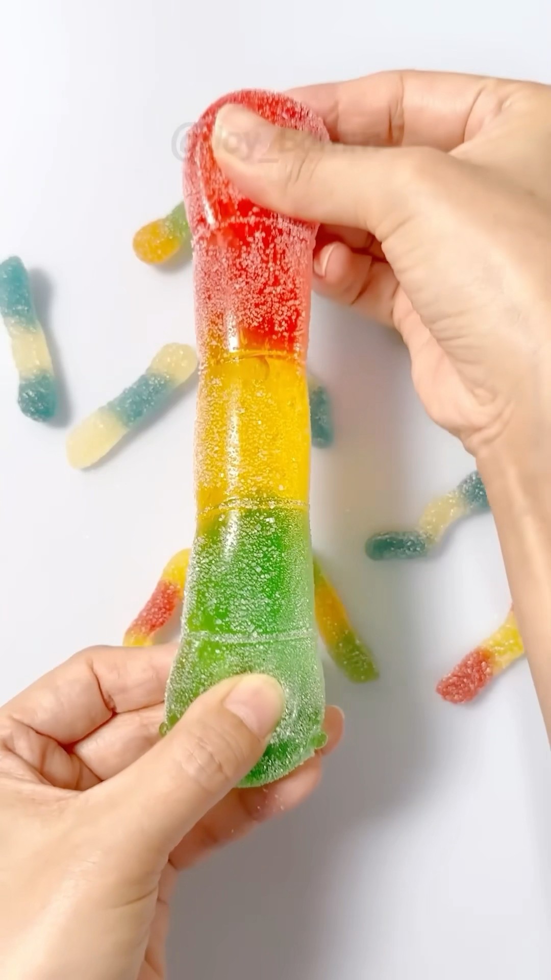 ⏪⏪⏪Reverse Play ?Haribo BIG Worms Gummy DIY with Nano Tape!