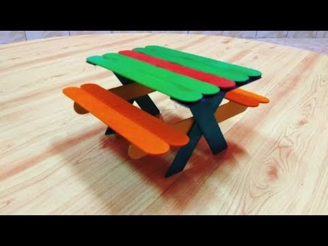 cara membuat meja menggunakan batang aiskrim