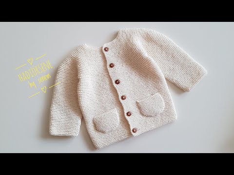 Haroşa cepli bebek hırkası yapımı,Kolay haroşa bebek hırkası #örgümodelleri #knittingpattern