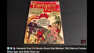 4️⃣🛡️📚 Fantastic Four # 6 Doctor Doom  Sub-Mariner 1962 Marvel Comics Silver Age Jack Kirby Stan Lee
