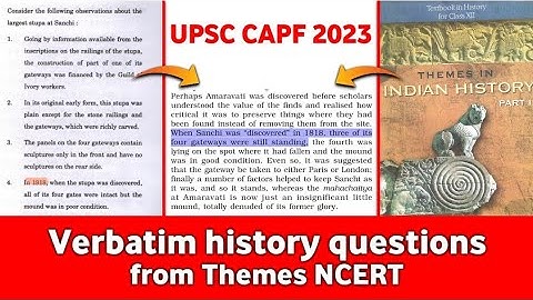 UPSC CAPF 2023 | History Section Analysis with sources | Part 2 | #facetsofupsc