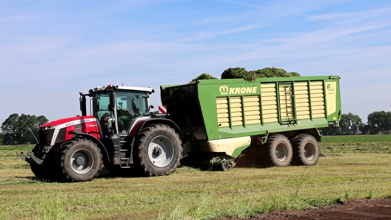 その他 GD MF 8S.265 mit Ladewagen im Gras! - YouTube