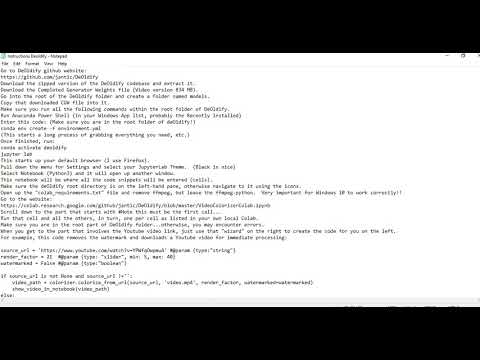 How to run deOldify on Windows