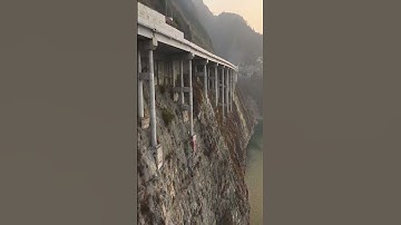 Engineering Wonders  China’s Highway Carved into a Cliff! 🏞️🚧 #travel #discoverchina