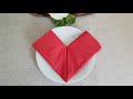 How to fold a napkin into a heart / EASY Napkin fold for Valentin&#39;s Day