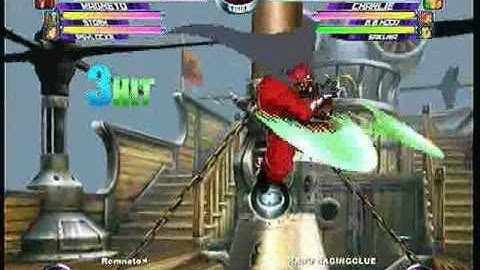 MvC2 Online (360): Brett (MSP) vs Hard RagingClue (Cha/Hood/Sak) 1 .:4.28.10:.