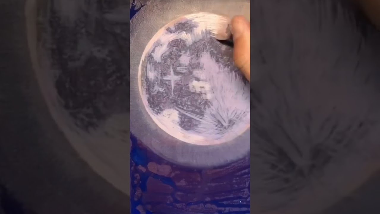 月の描き方【アクリル画】 - YouTube