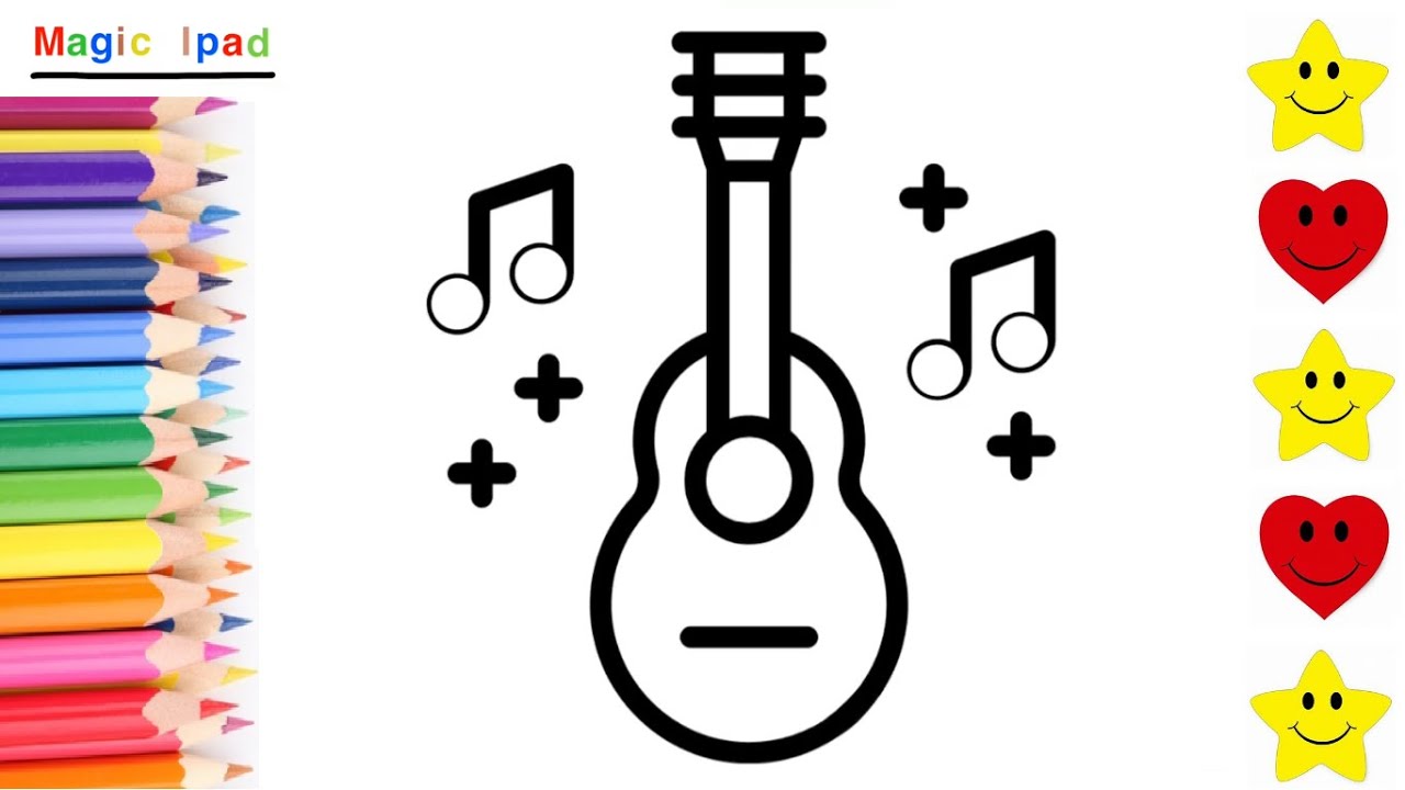 Como dibujar un UKELELE | dibujos para niños 💓⭐ How to draw an UKELELE |  drawings for kids - YouTube