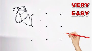 3X3 dots turns into Camel drawing // Easy Camel drawing