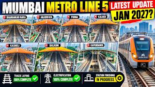 Full Mumbai Metro Line 5 Latest Update 🚇 | Track Work 100% Complete | Jan 2027 Target News