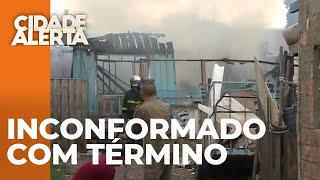 Ex marido inconformado com o fim do relacionamento coloca fogo em casa