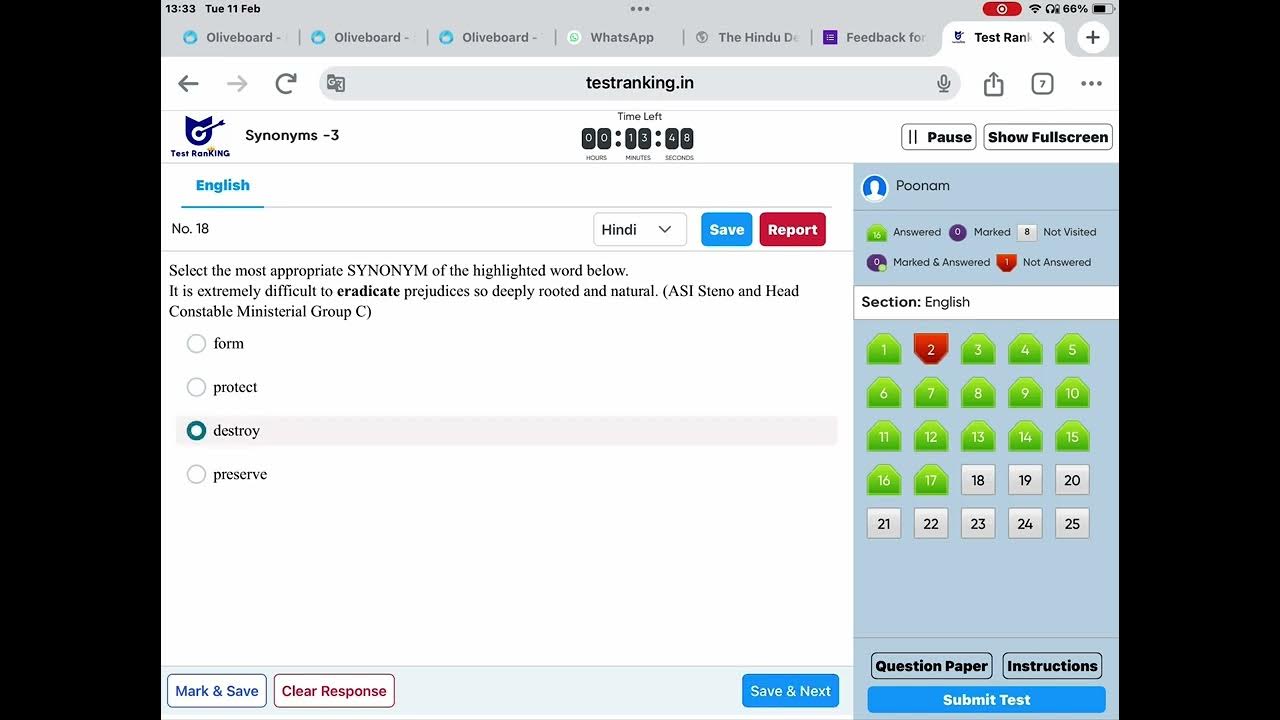 VOCAB TEST RANKING GAGAN PRATAP SIR APP SYNONYMS ATTEMPT 11FEB 2025 Vocab test ranking gagan pratap sir app synonyms attempt 11feb 2025