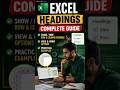 Excel Headings Option Explained 🔥 | Show Hide Row &amp; Column Headings in Excel #excel #viral #shorts
