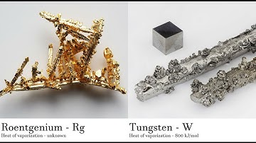 Roentgenium - Rg vs Tungsten - W Comparing Element attributes Atoms