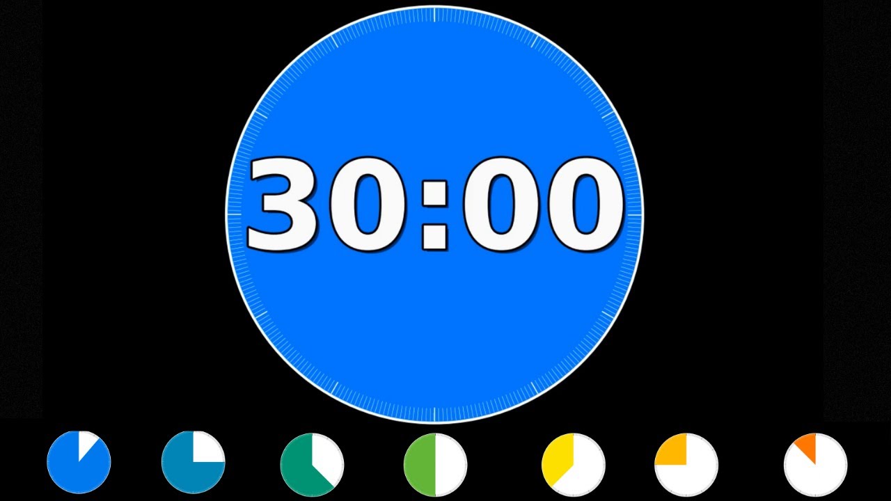 30 Minute Color Visual Timer|Time Changes Color 30分タイマー - YouTube