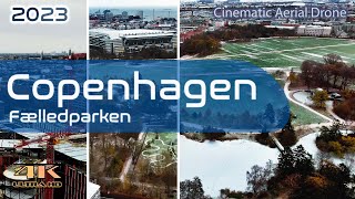 Fælledparken From Above - Copenhagen - 'Rockefeller Komplekset' - Winter - 4K Aerial - Nov 2023