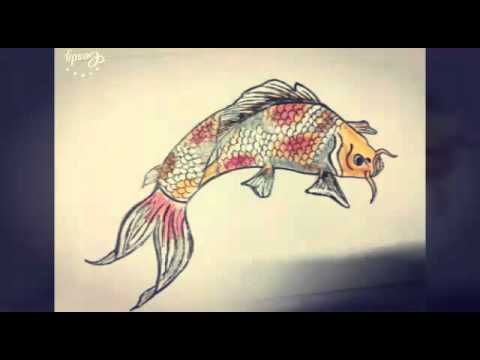 Easy Way of Drawing Koi Fish Tutorial - YouTube