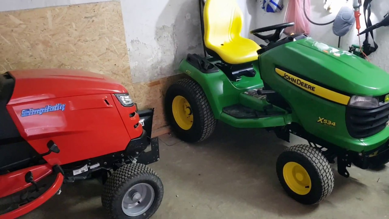Kosiarka traktorek John deere x534 vs Simplicity Broadmoor SLT300 YouTube