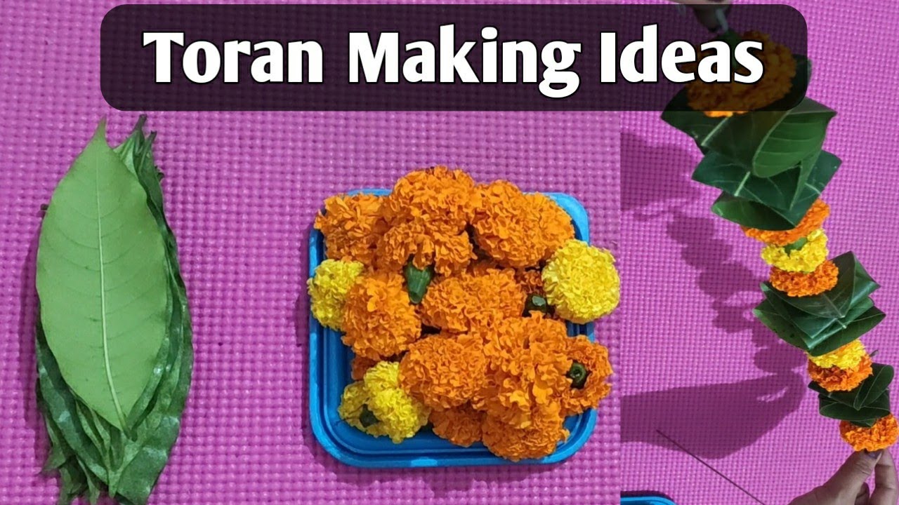 Mango Leaf Flower Toran | Festive Decoration | Marigold Flower ...