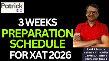 3 weeks Preparation Schedule for XAT 2026 | How to prepare for XAT 2026 | Patrick Dsouza