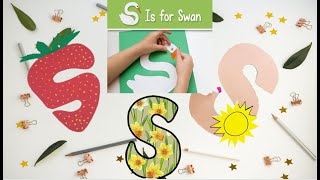 DIY Letter S paper craft ideas/letter S decorations ideas/Pre-Classroom Alphabet learning activity.