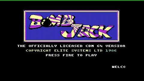C64 Bomb Jack tape-loader & gameplay.