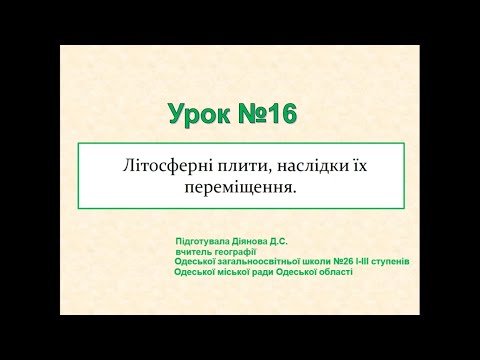 Географія. 6 клас. Літосферні плити, наслідки їх переміщення.