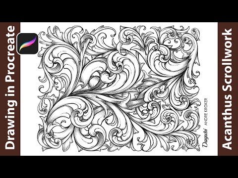 Digitale Malerei von Sketch zu Final - Wie ein Acanthus Scroll Draw
