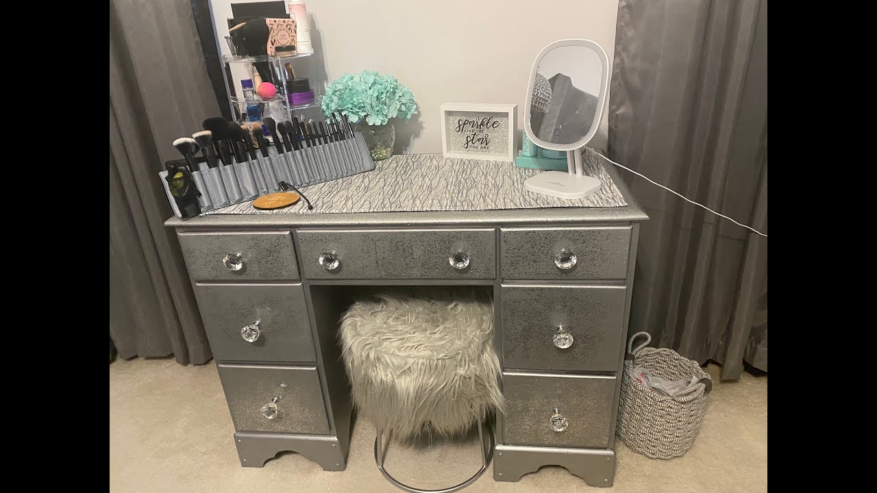 Repurposing a Vintage Desk into a Makeup Vanity - the Big Reveal
