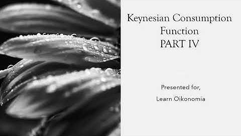 Keynesian Consumption Function Part IV