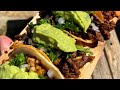 Tacos on the black stone griddle.