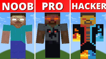 Pixel Art NOOB vs PRO vs HACKER Herobrine in Minecraft