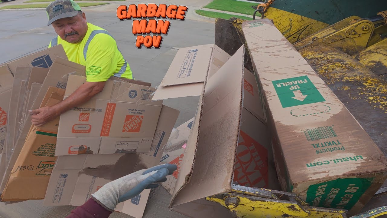 Trash Truck Bulky Waste Collection | Rear Loader POV | Garbage Man | 4K UHD